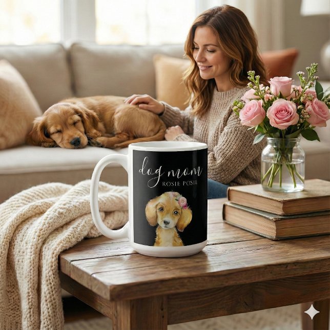 Caneca De Café Cachorro Mãe Mug (Celebrate a special dog mom with this cute personalized mug! )