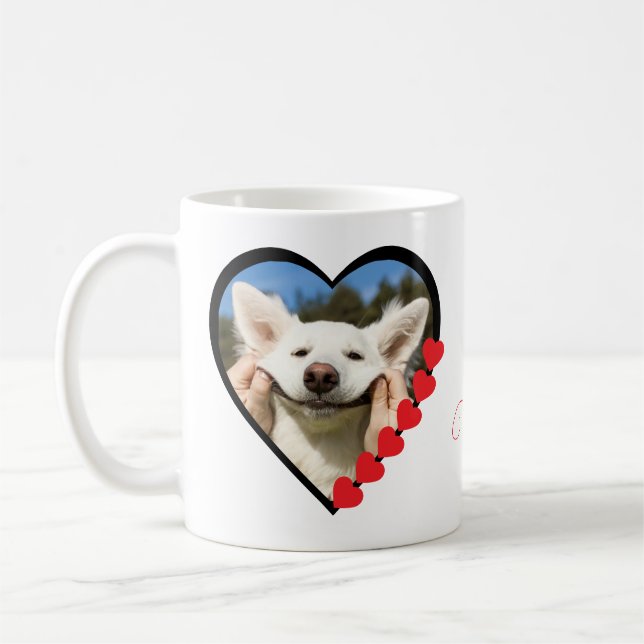 Caneca De Café Cachorro Mãe Personalizada Pet Photo Dog Lover (Esquerda)