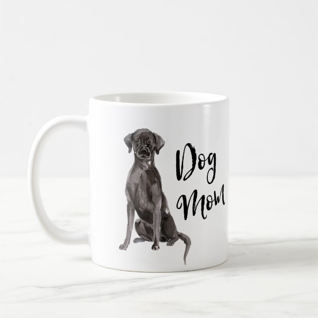 Caneca De Café Cachorro Mãe Preto (Esquerda)