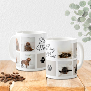 Caneca De Café Cachorro Mamãe Imprime Oito Fotos Personalizadas