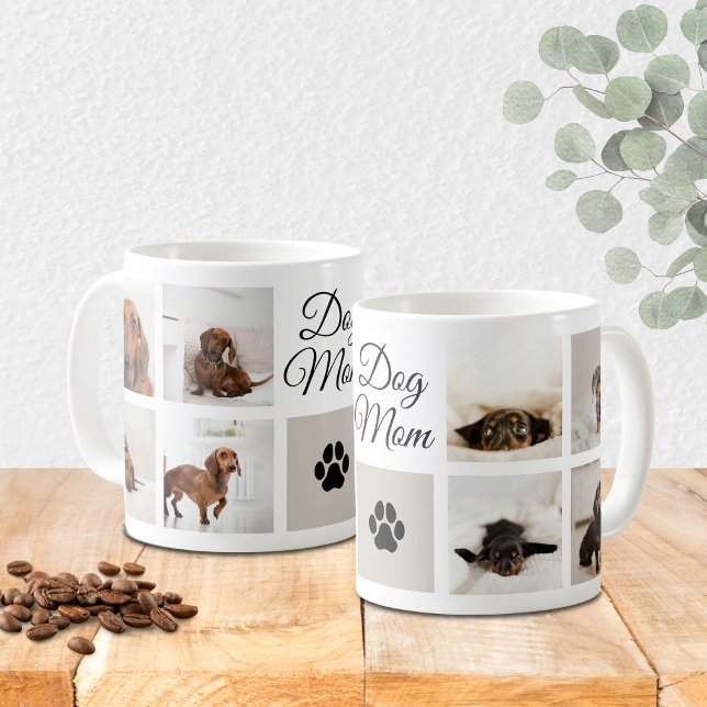 Caneca De Café Cachorro Mamãe Imprime Oito Fotos Personalizadas (Criador carregado)