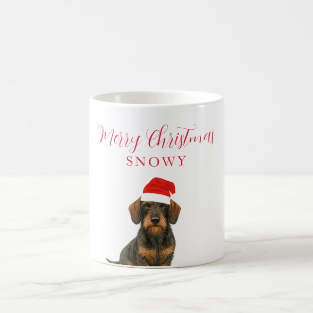 Caneca De Café Cachorro Miniatura com Chapéu de Papai Noel Natal (Centro)