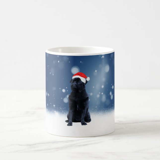 Caneca De Café Cachorro Negro Cachorro Cachorro Natal Neve Stars (Centro)