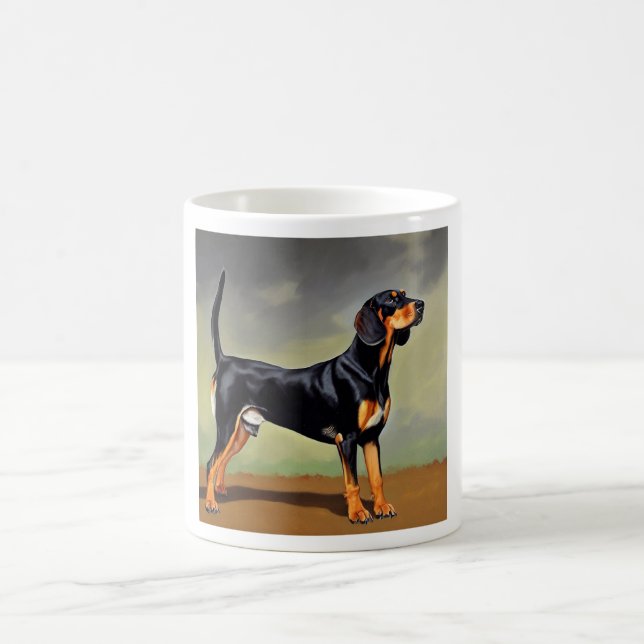 Caneca De Café Cachorro Negro e Tan Coonhound (Centro)