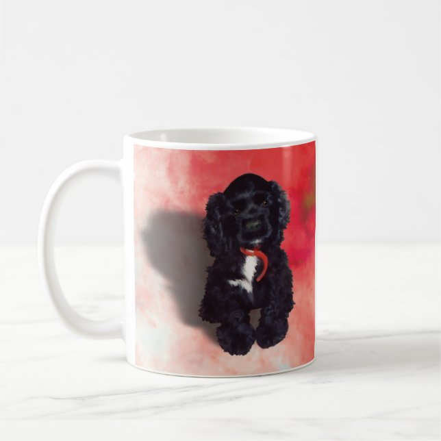 Caneca De Café Cachorro Negro Espanhol - Abby (Esquerda)