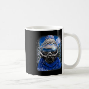 Caneca De Café Cachorro Negro Labrador No Esqui De Inverno