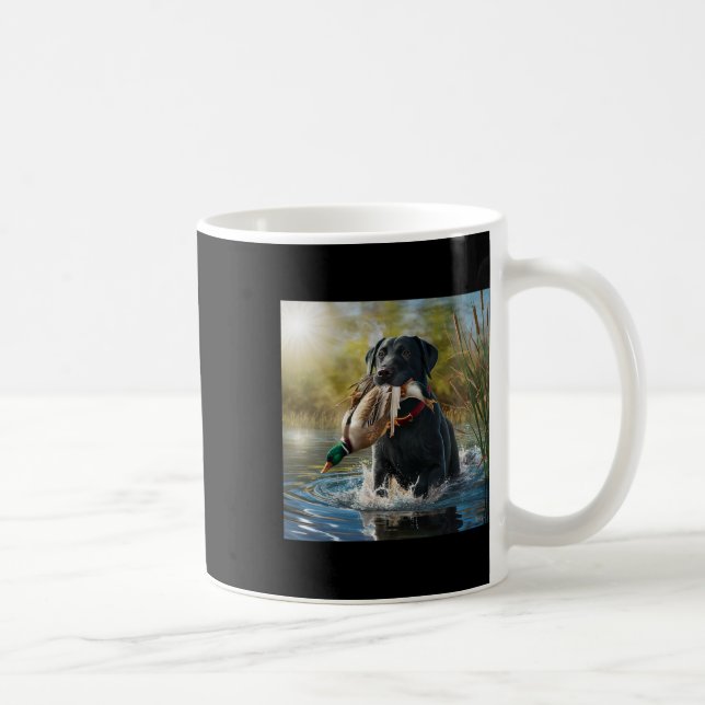 Caneca De Café Cachorro Negro Labrador Retriever Cachorando Patos (Direita)