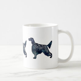 Caneca De Café Cachorro Negro Silhueta de Aquarela Inglesa