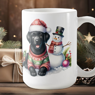 Caneca De Café Cachorro-Neve - Labrador Puppy - Labrador Preto