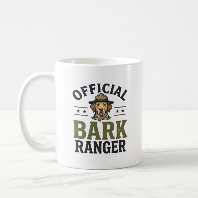 Caneca De Café Cachorro Oficial de Guarda Florestal Gráfico Vinta (Esquerda)