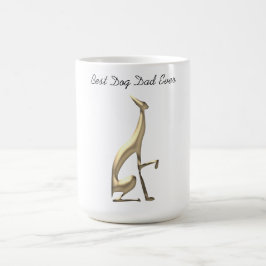 Caneca De Café Cachorro Pai Dourado Greyhound Simples