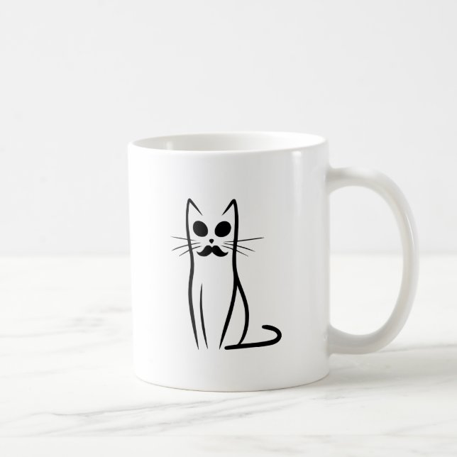 Caneca De Café Cachorro Pai Gato Gato Papá Engraçado Minimalis (Direita)