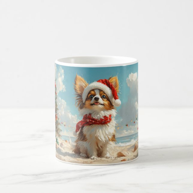 Caneca De Café Cachorro Papillon Natal Vintage Praia (Centro)
