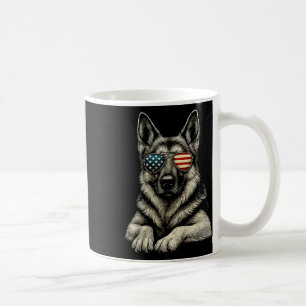 Caneca De Café Cachorro Pastor Alemão Patriótico Sungles Bandeira