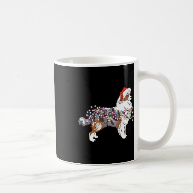 Caneca De Café Cachorro-pastor australiano Luz de Natal (Direita)