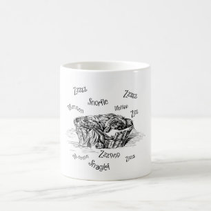 Caneca De Café Cachorro Pequinês Adormecido Respirando Roncando