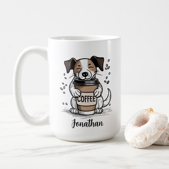 Caneca De Café Cachorro Personalizado (Com Donut)