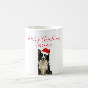Caneca De Café Cachorro Personalizado com Chapéu de Papai Noel Na