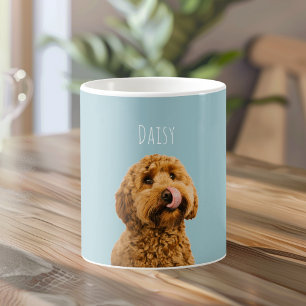 Caneca De Café Cachorro Personalizado com Nome Foto de Animal d