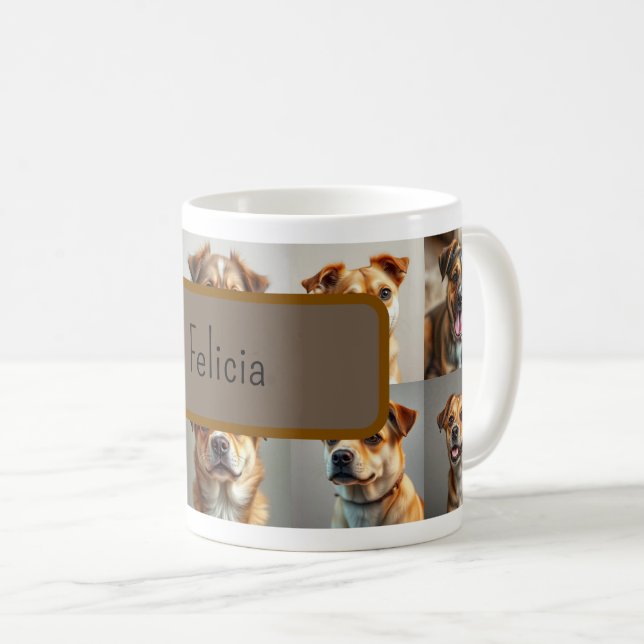 Caneca De Café Cachorro Personalizável (Frente Esquerda)