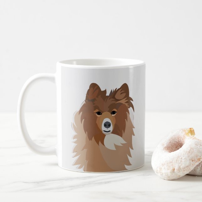 Caneca De Café Cachorro Pet Sheltie Cachorro (Com Donut)