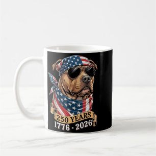 Caneca De Café Cachorro Pitbull Bandeira Americana 250 Anos 1776-