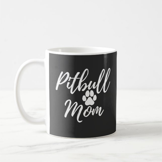 Caneca De Café Cachorro Pitbull Mãe presente para o cão (Esquerda)