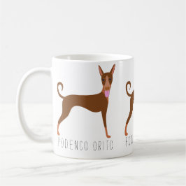 Caneca De Café Cachorro Podenco Orito Personalizável