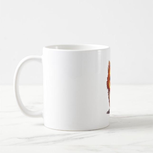 Caneca De Café Cachorro Pomerânia Máscara de Abóbora (Esquerda)