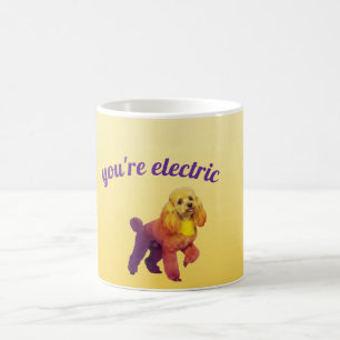 Caneca de Café Cachorro Poodle Elétrico Pop Art