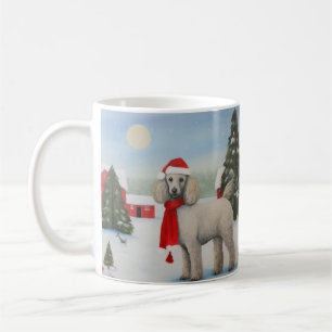 Caneca De Café Cachorro Poodle na Neve Natal