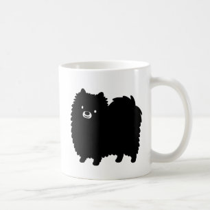 Caneca De Café Cachorro Preto Fofo da Raça Pomerânia