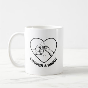 Caneca De Café Cachorro preto simples e Pai punho