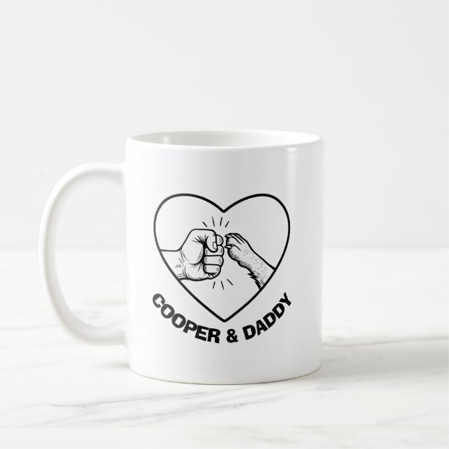 Caneca De Café Cachorro preto simples e Pai punho (Esquerda)
