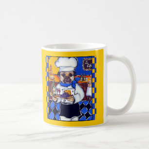 Caneca De Café Cachorro Pug Chef Fofo