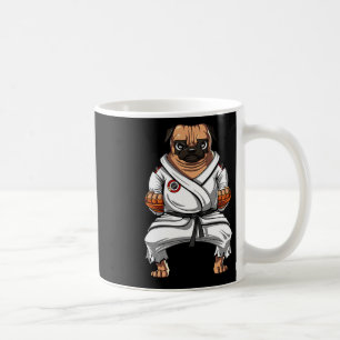 Caneca De Café Cachorro Pug Karate Artes Marciais Kickboxing Jiu