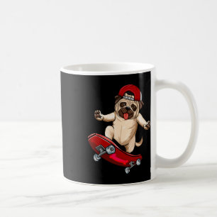 Caneca De Café Cachorro Pug Skatista Skateboarder Skate Fazendo R