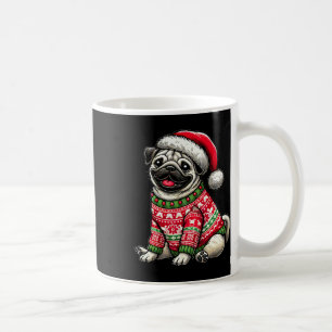 Caneca De Café Cachorro Pug Ugly Sweater Natal Para Homens W