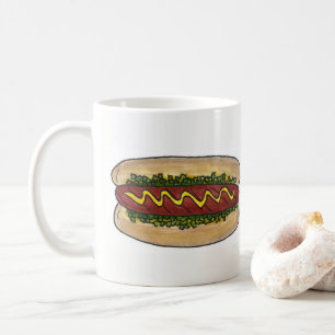 Caneca De Café Cachorro Quente com Mostarda Relaxe Foodie Rápida