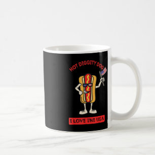 Caneca De Café Cachorro Quente Diggity Dog 4 de Julho Churrasco P