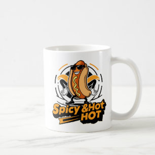 Caneca De Café Cachorro-Quente Divertido Retro