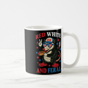 Caneca De Café Cachorro Quente Gambá Feral Vermelho Branco E Band