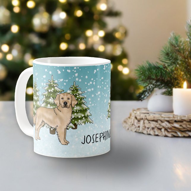 Caneca De Café Cachorro Retriever Amarelo Natal Nome Personalizad (Criador carregado)