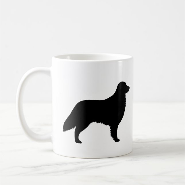 Caneca De Café Cachorro Revestido Plano Silhuetas (Esquerda)