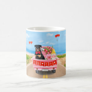 Caneca De Café Cachorro Rottweiler Caminhão de Dia dos Namorados 