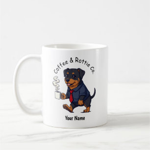 Caneca De Café Cachorro Rottweiler engraçado terno de negócios ca