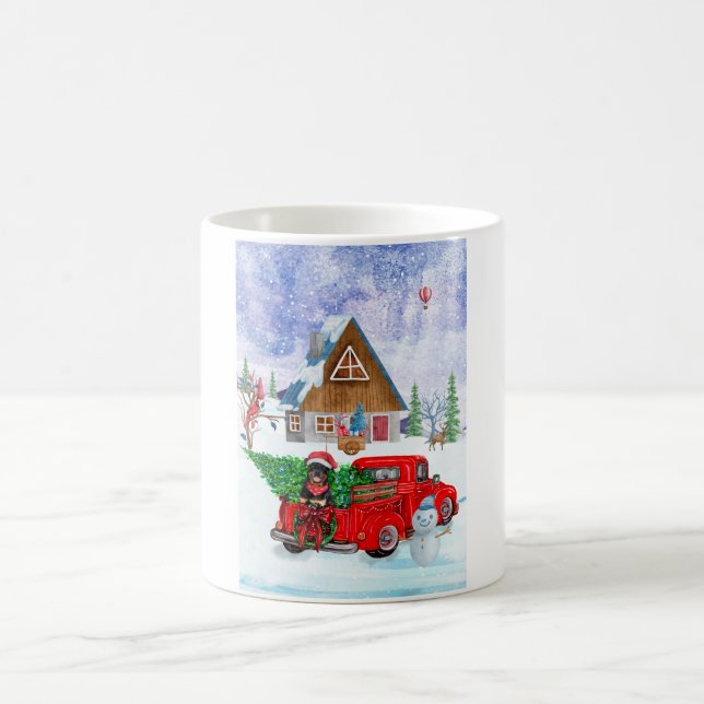Caneca De Café Cachorro Rottweiler Na Neve Dos Caminhões De Natal (Centro)
