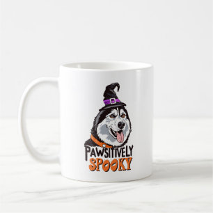 Caneca De Café Cachorro Rouco de Halloween, Cachorro de Aquarela,