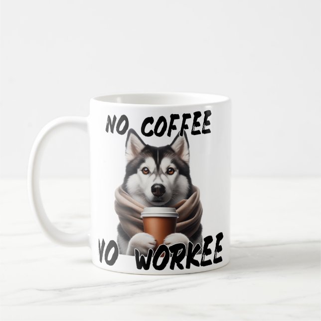 Caneca De Café Cachorro Rouco Engraçado Mug Café - Sem Café Sem T (Esquerda)