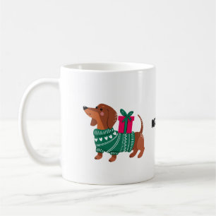 Caneca De Café Cachorro salsicha de jumper verde amante de café 